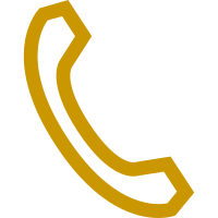 A yellow phone receiver on a black background.